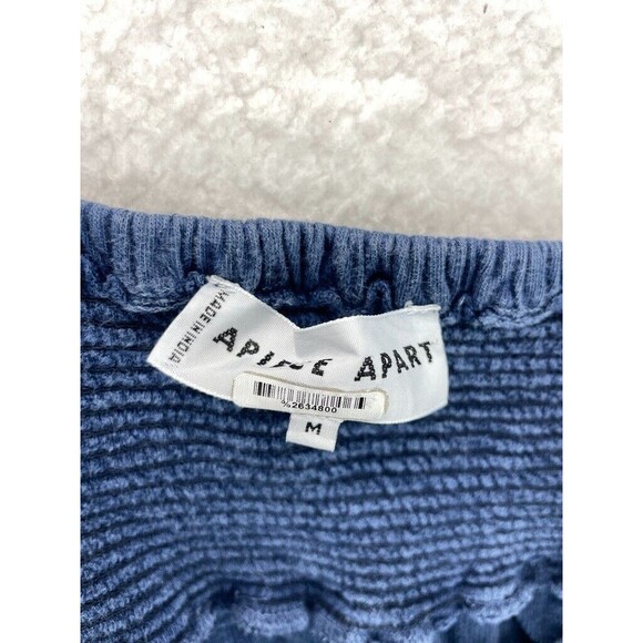 Apiece Apart Wide Leg Jogger Pants Women’s M Blue Cotton Elastic Waist Casual - Picture 8 of 10